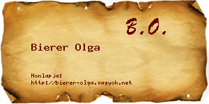 Bierer Olga névjegykártya